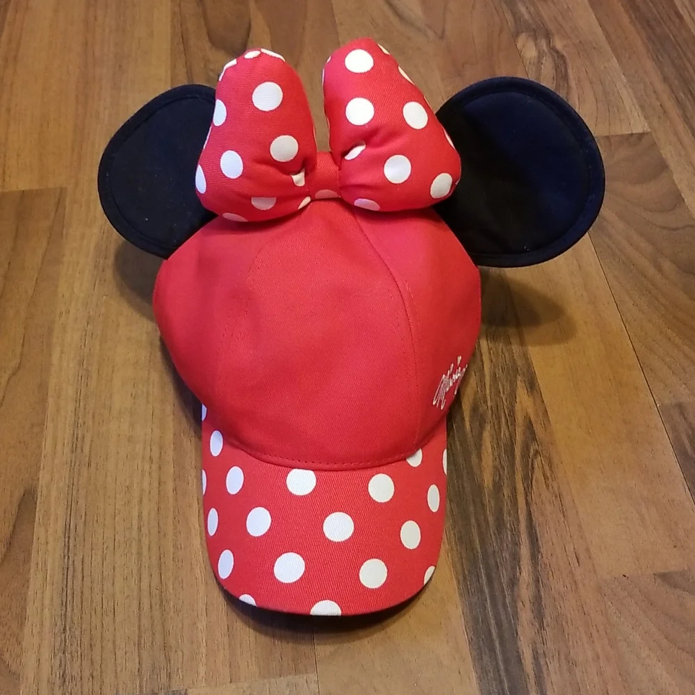 Disney Disneyland Parks Minnie Mouse Ears Hat with Polka Dot Puffy Bow Youth